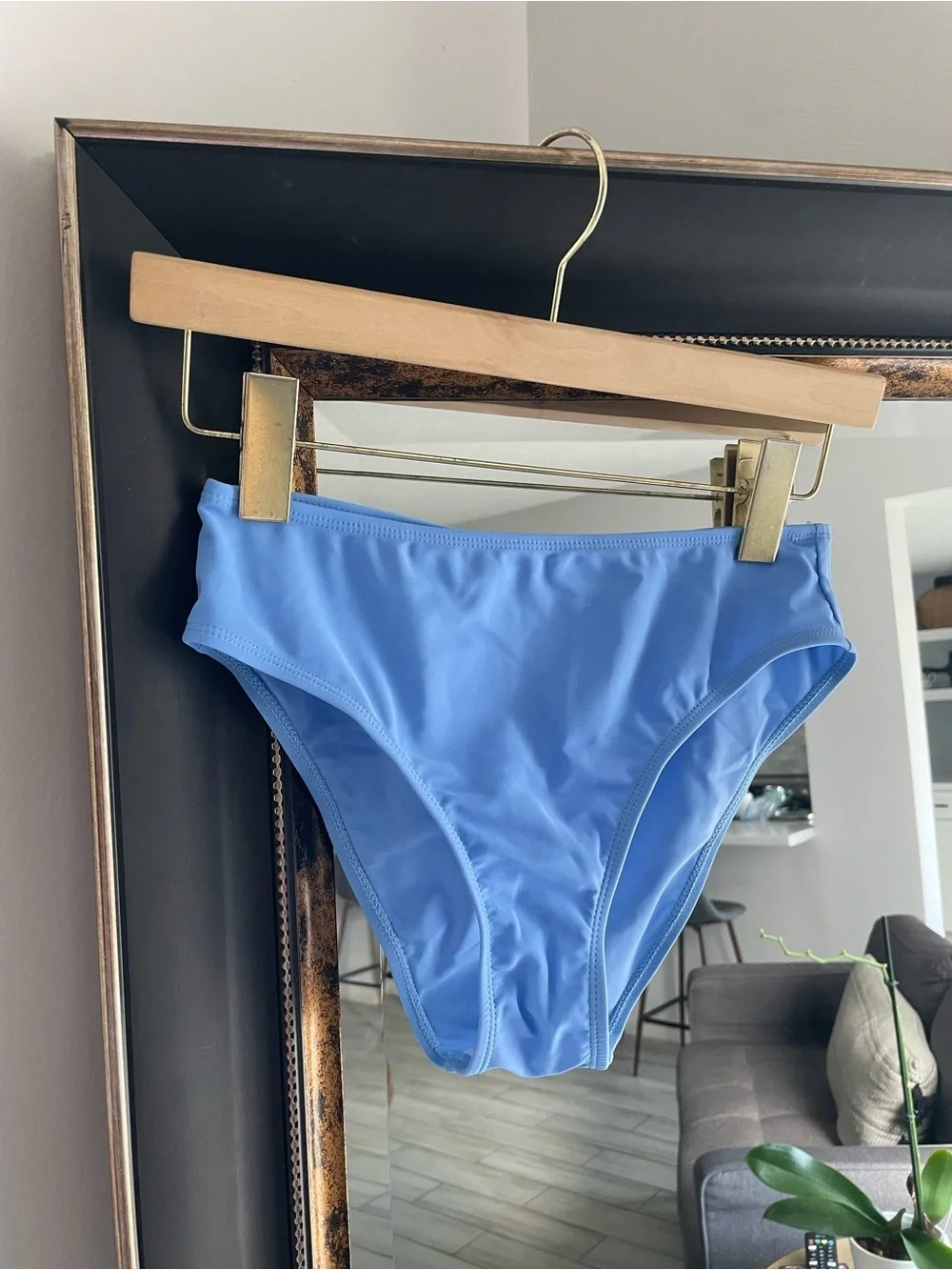 SHEIN Girls Blue & White Striped Ruffle Bikini Swimsuit Set | Size 14Y | NWT
